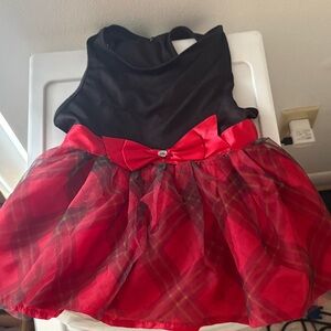 Black & Red Tulle Party Dress with Bow